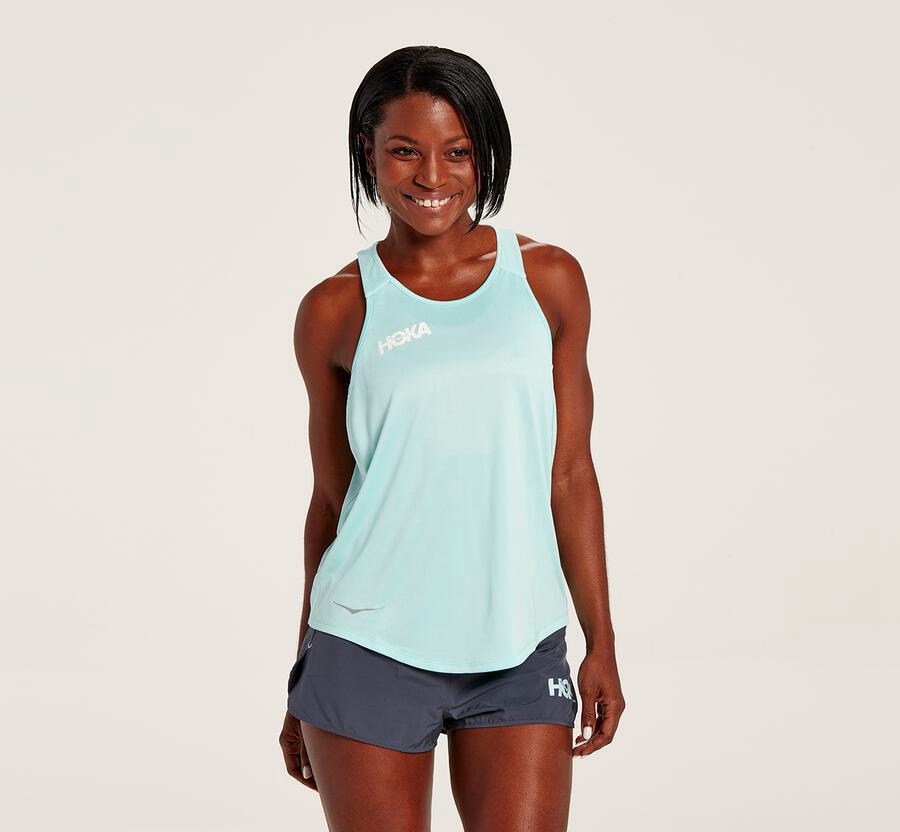 Hoka One One Top Dame - Performance Tank - Blå - 087942MCN